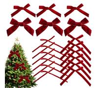 Générique Classic Holiday Bows - Vintage Velvet Decorations for Home Party | Elegant Velvet with Rustic Style, Christmas Tree Garland Accent, Staircase Handrail Window Wedding Ornament