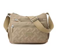 Générique Classic Luxury Crossbody Bag, Large Capacity Nylon Waterproof Shoulder Bag Multi Compartments(Khaki)