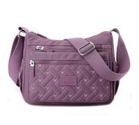 Générique Classic Luxury Crossbody Bag, Large Capacity Nylon Waterproof Shoulder Bag Multi Compartments(purple)