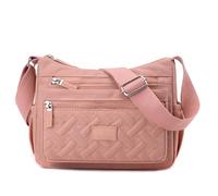Générique Classic Luxury Crossbody Bag, Large Capacity Nylon Waterproof Shoulder Bag Multi Compartments(powder)