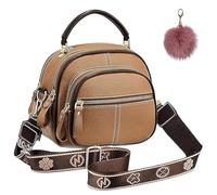 Générique Classic Multifunctional Compartment Crossbody Bag, Women's Stylish Handbag, Retro PU Leather Shoulder Bag