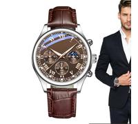 Générique Classic Watch, Men’s Wristwatch, Leather Strap, Waterproof Design, Casual Business Style, Ideal for Daily Wear, Workplace Outfits, Formal Looks, Presents, and Timeless Fashion