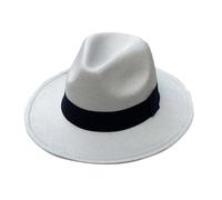 Générique Classico Cappello Fedora per occasioni eleganti e Casual, Senza Tempo, Con tesa Larga, ideale per il Sole e il calore invernale. (Light Gray, One Size)