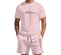 Générique Classification Produit Men's Suits - Ensemble Décontracté Estival T-Shirt Manches Courtes et Short Imprimé Dégradé Col Rond Léger et Confortable (M)