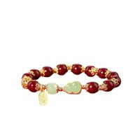 Générique Classique Bracelet Bracelet Couple Anneaux Bracelet Charm Jade Bracelet Jade Bracelets Imitation Jade Bracelet Couleurs Hommes Bracelet Plaqué Anneaux (Red, One Size)