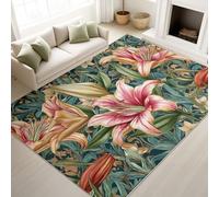 Générique Classique Luxueux Vintage Artistique Élégant Vert Carpette 40 x 60 cm, Décoration D'Intérieur, Tapis Plantes Fleurs pour Chambre Salle de séjour Tapis Lavable Et Antidérapant À Poils Ras