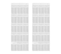 Générique Classroom Headphone Storage Bag - PVC Clear Cell Phone Pouch with Hooks | Over the Door Organizer for Headphones, Smartphones, Calculators, Earphones, Cards, Office and School Supplies