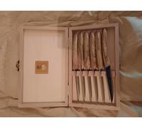 Générique Claude Dozorme Le Thiers Coffret de 6 Couteaux, Manche Olivier, avec Boîte en Bois