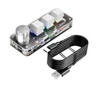 Générique Clavier Bluetooth 3 Touches Personnalisable Bouton Copier Coller Raccourcis Gaming Mini Clavier Gaming Clavier Macro Programmable (Blanc)