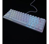 Générique Clavier Mécanique de Jeu Blanc Filaire 61 Touches avec Rétroéclairage RGB, Solide en Abs, Retour Tactile, pour Ordinateur Portable et PC Gaming