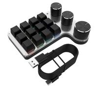 Générique Clavier programmable personnalisé Filaire Bluetooth à 12 Touches avec Touche de Raccourci USB Copier la Modulation de Volume à Une Touche Collante(avec Bluetooth)