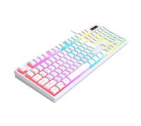 Générique Clavier rétroéclairé RVB Filaire avec Port USB pour Ordinateur de Bureau et Ordinateur Portable (Blanc)