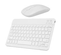 Générique Clavier Souris sans Fil, Clavier Bluetooth Universel Portable Ultra - Mince Rechargeable, Clavier sans Fil, pour iOS iPad/Tablette/PC/iOS/Android/Windows/Samsung/Lenovo FR QWERTY