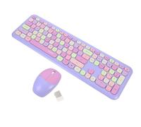 Générique Clavier USB pour Ordinateur Portable et Bureau Usage Bureautique et ABS sans Fil Souris sans Fil 110 Touches 3 Boutons Compatible Système D'exploitation 10 Mètres
