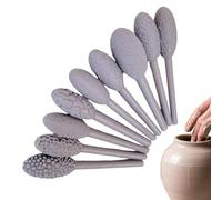 Générique Clay Texture Tools, 9X Oval Pattern Rollers Set, Ceramic Pottery Sculpting Accessories, Single Head Design for Crafts & Art Projects Boys Girls Teens More