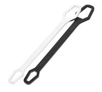 Générique Clé à ergots 8-22 MM Autoserrante Double Tête 2 Pièces en Acier Forgé Argenté et Noir Outil Multifonction pour Bricolage Réparation Vélo Moto et Entretien Maison