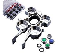 Générique Clé pour aérateur de robinet e montage en forme de guitare - avec 4 de rechange+accessoires montage montage mousseur évier | pour Serrage de Filtre, Lavabo, Salle de Bain,