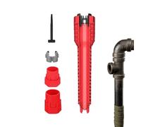 Générique Clé pour Évier et Robinet | 8 en 1 avec des Têtes Remplaçables - Clé Pour Robinet d'Évier Sous Plan - Cuisine Salle de Bain Salon Appartement Bureau Tuyau Bassin Électriciens Machinistes