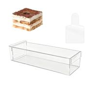 Générique Clear Acrylic Cake Box, Reusable, Rectangular Puddings Container