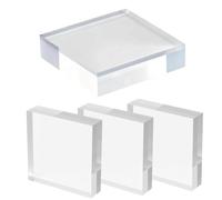 Générique Clear Acrylic Cube Display Set | Polished Transparent Showcase Blocks Rectangular Presentation Holders, Decorative Accessories, Smooth Stands For Crystals Watches Souvenirs Miniatures O