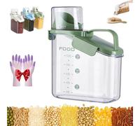 Générique Clear Airtight Food Storage Containers, Smart Container Featuring a Three-Sided Locking Lid with Silicone Seal, for Oatmeal, Flour, Rice, Beans, Pet Foods (Green,1600ml)