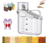 Générique Clear Airtight Food Storage Containers, Smart Container Featuring a Three-Sided Locking Lid with Silicone Seal, for Oatmeal, Flour, Rice, Beans, Pet Foods (White,1600ml)