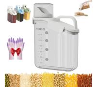 Générique Clear Airtight Food Storage Containers, Smart Container Featuring a Three-Sided Locking Lid with Silicone Seal, for Oatmeal, Flour, Rice, Beans, Pet Foods (White,2000ml)