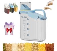 Générique Clear Airtight Food Storage Containers, Smart Container Featuring a Three-Sided Locking Lid with Silicone Seal, for Oatmeal, Flour, Rice, Beans, Pet Foods (Blue,2000ml)