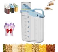 Générique Clear Airtight Food Storage Containers, Smart Container Featuring a Three-Sided Locking Lid with Silicone Seal, for Oatmeal, Flour, Rice, Beans, Pet Foods (Blue,2800ml)