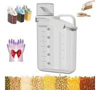 Générique Clear Airtight Food Storage Containers, Smart Container Featuring a Three-Sided Locking Lid with Silicone Seal, for Oatmeal, Flour, Rice, Beans, Pet Foods (White,2800ml)