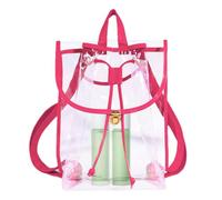 Générique Clear Backpack for Stadium Events - Transparent Drawstring Backpack, Heavy-Duty Material, Comfortable Wide Straps, Water-Resistant Build | Concert Bag, Entry, Outdoor Activities, School Use