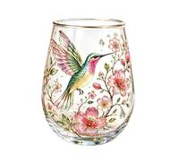 Générique Clear Glass Cup, Multi-Functional Drinkware Beverage Holder, Decorative Floral Glass Tea Cup, Ideal For Coffee Milk Iced Drinks Juice Mom Friends Girlfriend Family Wife