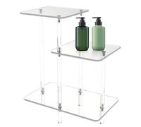 Générique Clear Side Table | Modern 3 Tier Home Decor | Clear Acrylic Side Table | for Laptop Book Phone Bedroom Living Room Entryway Hallway Dining Room