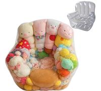 Générique Clear Stuffed Animal Storage Chair, Large Capacity Sofa Toy Storage Chair with Zipper, Waterproof Soft Cuddly Toy Storages Chairs for Bedroom Organizer