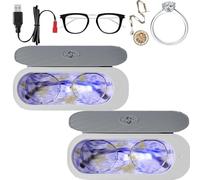 Générique Clearzy Ultrasonic Jewelry Cleaner, Ultrasonic Cleaner for Jewelry and Glasses, Home Portable Jewelry Cleaner, Fast Deep Cleaning, No Scratches, for Jewelry, Eyeglasses, Watch Strap(2pcs)