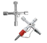 Générique Clés Triangulaires Universelles - Clé Utilitaire Multifonctionnelle À 4 Voies roisée Universelle Multifonctionnelle Avec Embout En De Zinc, Outils Pour Plombiers Et Électriciens