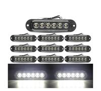 Générique clignotant 10 pièces marque lumières latéral indicateur lampe signalisation pour voiture camion remorque Bus pick-up RV Van camping-car Feux Position(10x 6Leds White)
