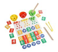 Générique Clip Beads Game, Number Decomposition Educational Toy, Color Sorting Fine Motor Skills Set, 8.66x5.91 inches Multicolor Beads Tools for Preschool, Kids Age 3, Learning Play