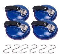 Générique Clip, Clip Suction Cup Hanger, Multifunction Heavy Duty Vacuum Wreath Cup Hook, No Drilling Required,Strong Suction,Suitable For Kitchens, Bathrooms, Toilets,And Cars (Deep blue,4pcs)