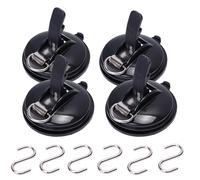 Générique Clip, Clip Suction Cup Hanger, Multifunction Heavy Duty Vacuum Wreath Cup Hook, No Drilling Required,Strong Suction,Suitable For Kitchens, Bathrooms, Toilets,And Cars (Black1,4pcs)