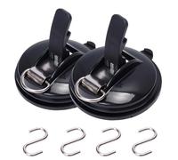Générique Clip, Clip Suction Cup Hanger, Multifunction Heavy Duty Vacuum Wreath Cup Hook, No Drilling Required,Strong Suction,Suitable For Kitchens, Bathrooms, Toilets,And Cars (Black1,2pcs)
