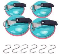 Générique Clip, Clip Suction Cup Hanger, Multifunction Heavy Duty Vacuum Wreath Cup Hook, No Drilling Required,Strong Suction,Suitable For Kitchens, Bathrooms, Toilets,And Cars (Sky blue1,4pcs)