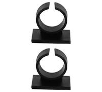 Générique Clip Polyvalent en Plastique Noir 2pcs pour Microphone avec Dos Adhésif, Pince pour Porte-Panneau à Micro, Idéal pour Journalistes et Conférences