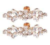 Générique Clips à Chaussures Strass et Cristal Lot de 2, 5.1X2Cm, Clips Décoratifs pour Chaussures Plates et Talons, Usage Longue Durée pour Événements