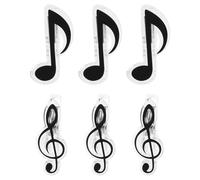 Générique Clips Créatifs Pinces Forme Note de Musique Lot de 6 en Plastique et Alliage Noir pour Tenir Fermement les Partitions, pour Pupitre de Musique