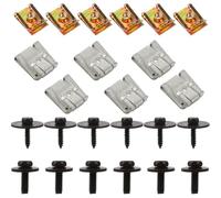 Générique Clips de Fixation Sous Capot Moteur en Acier Inoxydable 24pcs, Vis et Attaches pour Protection Sous Moteur, Kit pour Réparation Automobile Couleur Aléatoire