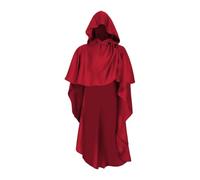 Générique Cloak with Hood Men, Vintage Hooded Cape, Costume Robe Accessory, Sturdy, Soft Flowing Fabric, Ideal for Renaissance, Halloween, Cosplay, Festival, Bonfire, Photo, Gothic Holiday