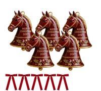 Générique Cloche de Cheval Décorative Faite Main - Joyeux Noël 2025, Élégante Cloche de Noël en Métal D'inspiration Vintage, Cadeau Exquis pour Les Amoureux des Chevaux et Les Collectionneurs(5pcs#)