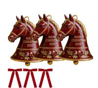 Générique Cloche de Cheval Décorative Faite Main - Joyeux Noël 2025, Élégante Cloche de Noël en Métal D'inspiration Vintage, Cadeau Exquis pour Les Amoureux des Chevaux et Les Collectionneurs(3pcs#)