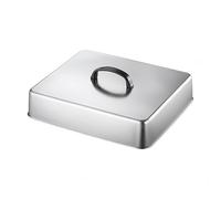 Générique Cloche de Cuisson avec Poignée Anti-Chaleur, Cloche Plancha Rectangulaire, Couvercle de en Acier Inoxydable, pour Burger, Fromage, Steak, Barbecue (33 × 28.2 × 6.6cm)